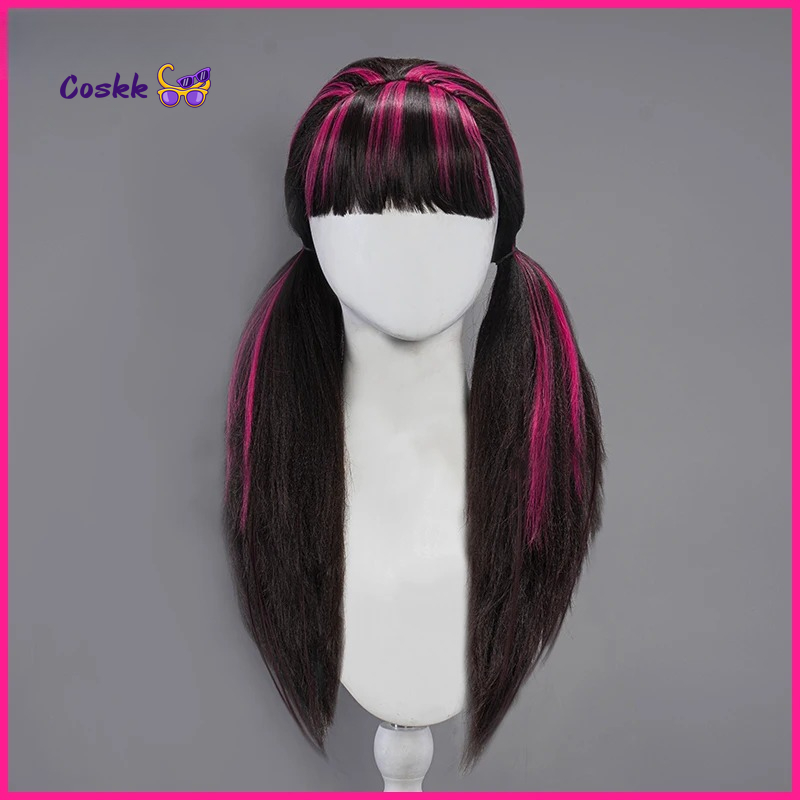 Anime Cosplay Pink - 드라큘라우라 코스프레 가발 긴 머리 60CM