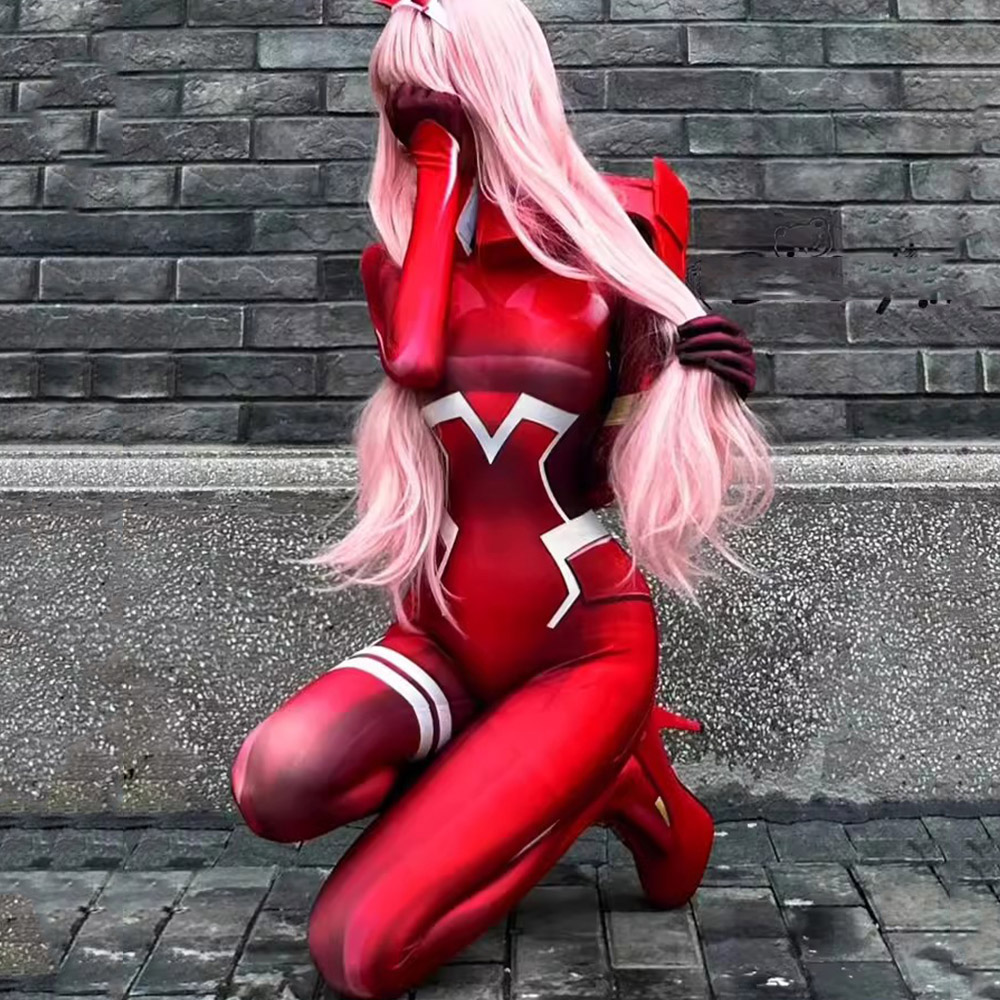 Anime Cosplay Zero Two - 핑크 코스프레 달링 인 더 프랑엑스