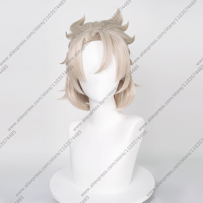 게임 알베도 코스프레 35cm 라이트 리넨 짧은 가발  - Anime Cosplay Albedo 리뷰 및 가격