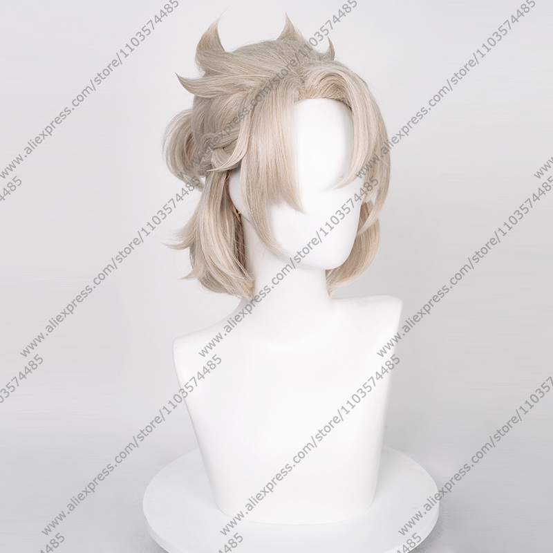 게임 알베도 코스프레 35cm 라이트 리넨 짧은 가발  - Anime Cosplay Albedo 리뷰 및 가격