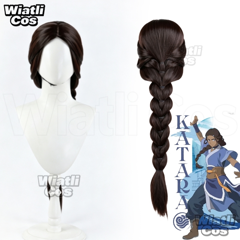 아바타 롱 다크 브라운 브레이드 카타라 코스프레 가발, - Cosplay Avatar Anime 리뷰 및 가격