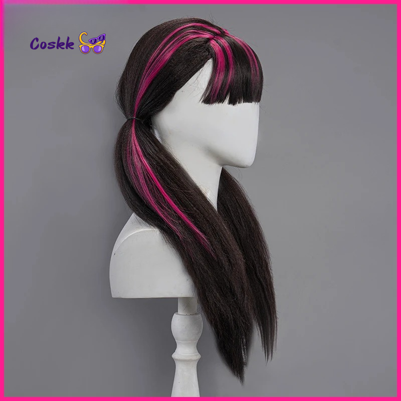 드라큘라우라 코스프레 가발 긴 머리 60CM 길이 블랙 - Anime Cosplay Pink 리뷰 및 가격