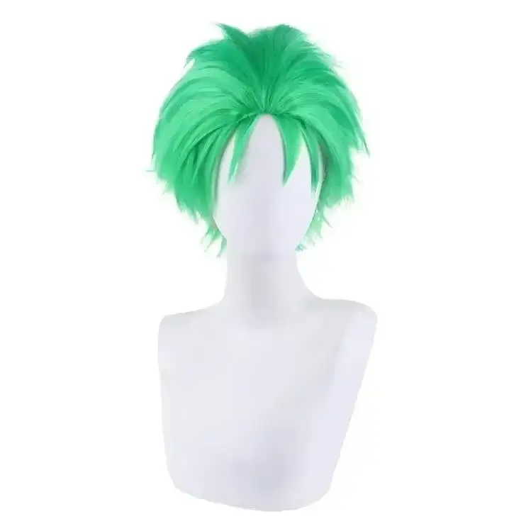 애니메이션 슬리크백 그린 짧은 레이어 가발, 로로노아  - Cosplay Anime Zoro 리뷰 및 가격