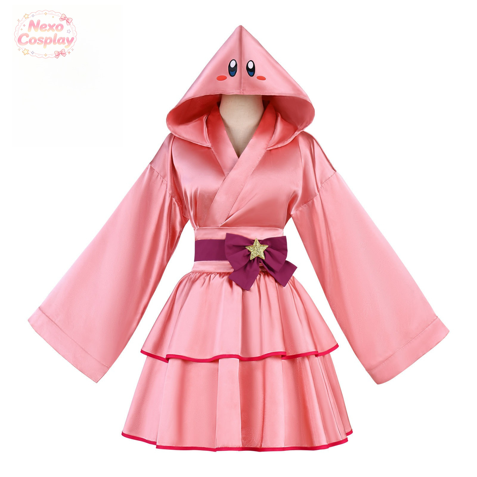 핑크 볼 코스프레 의상 핑크 소녀 후드 기모노 스커트  - Anime Cosplay Pink 리뷰 및 가격