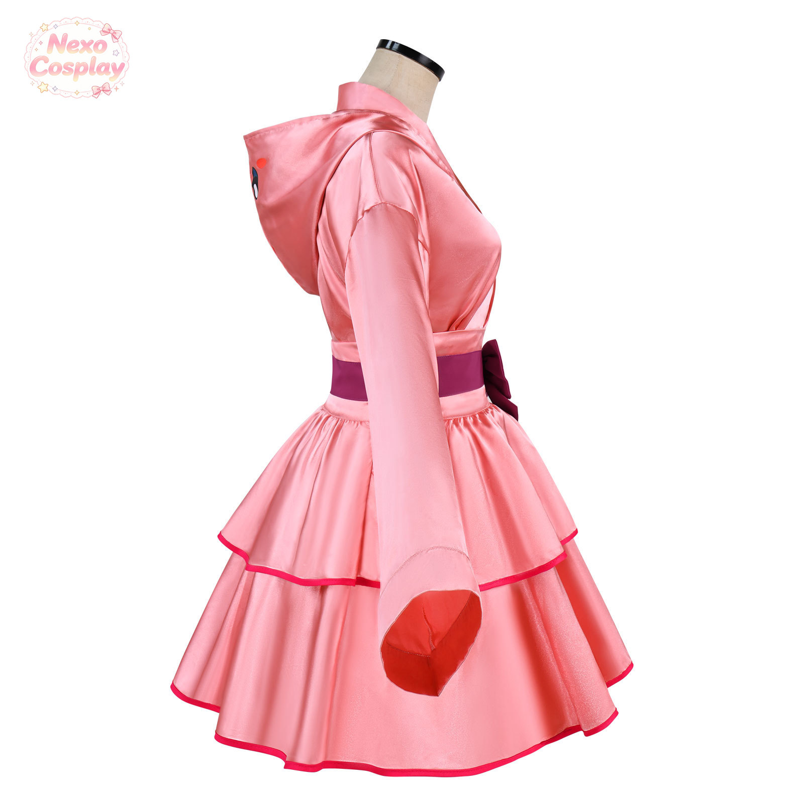 핑크 볼 코스프레 의상 핑크 소녀 후드 기모노 스커트  - Anime Cosplay Pink 리뷰 및 가격