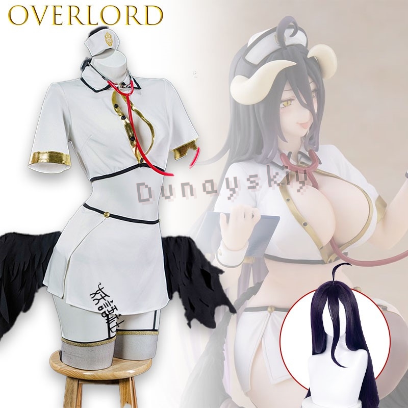 오버로드 알베도 고딕 엔젤 간호사 코스프레 의상 블랙  - Anime Cosplay Albedo 리뷰 및 가격