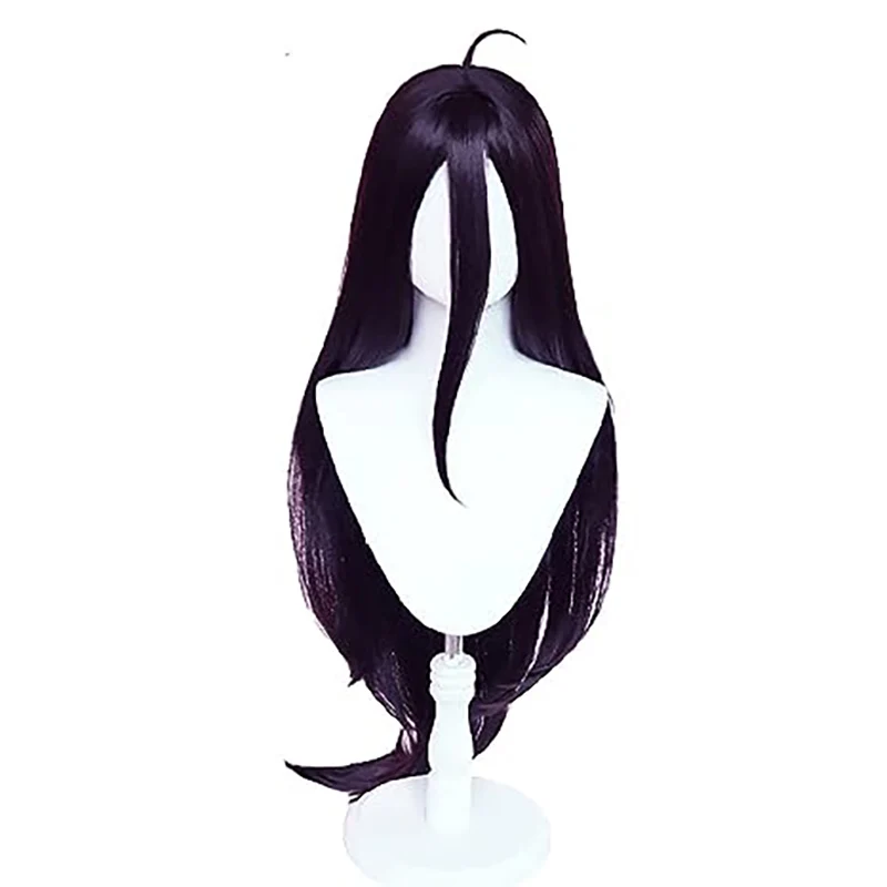 코스 알베도 블랙 퍼플 롱 스트레이트 헤어 가발 합성  - Anime Cosplay Albedo 리뷰 및 가격