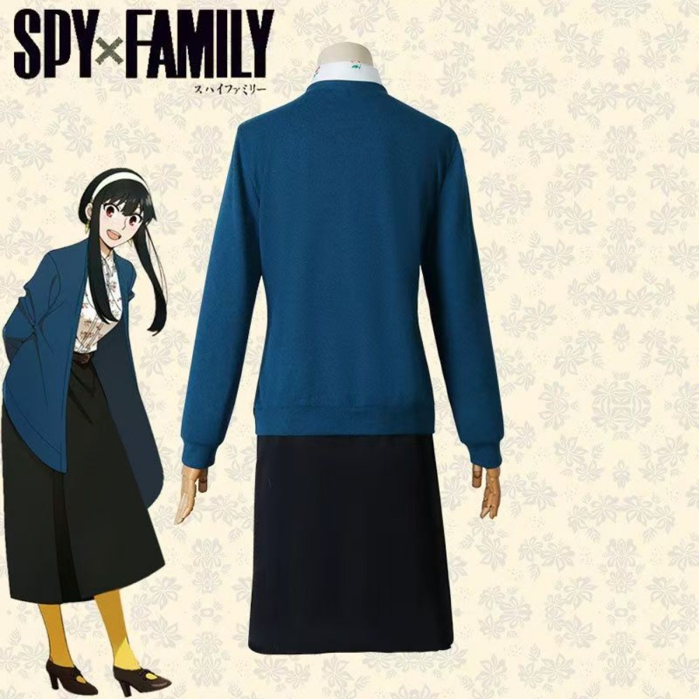 스파이 x 패밀리 요르 포저 데일리 캐주얼 블루 프린트 - Spy Family Outfit 리뷰 및 가격