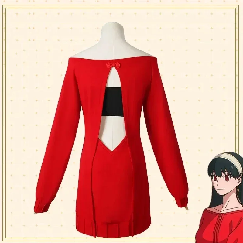 Yor Forger 코스프레 긴 빨간 뜨개질 스웨터 애 - Anime Cosplay Yor 리뷰 및 가격