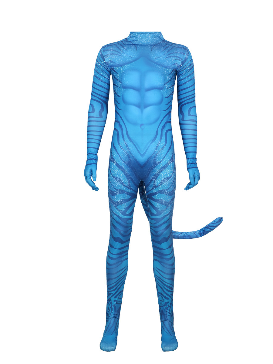 성인 의상 아바타 여성 및 남성 블루 바디수트 코스프레 - Cosplay Avatar Anime 리뷰 및 가격