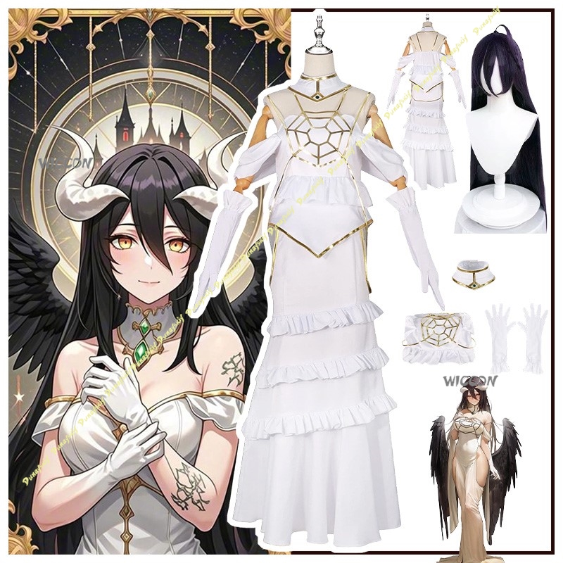 코스프레 의상 애니메이션 오버 알베도 소녀 드레스 가발 - Anime Cosplay Albedo 리뷰 및 가격